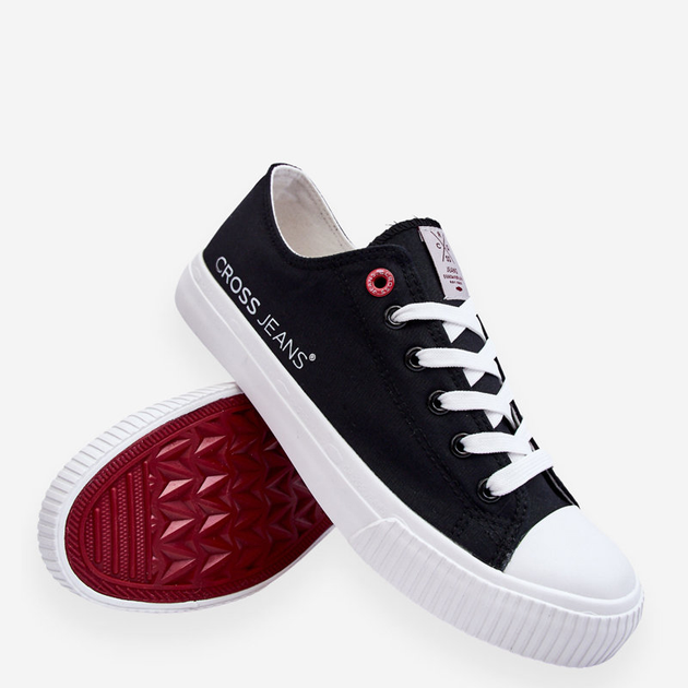 Чоловічі кеди низькі Cross Jeans LL1R4023 41 Чорні (8697319463163) - зображення 4