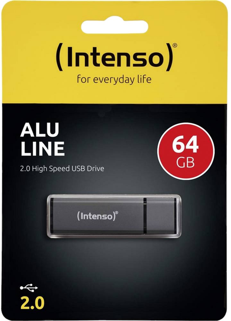Pendrive Intenso Alu Line 64GB USB 2.0 Grey (4034303016471) - obraz 3