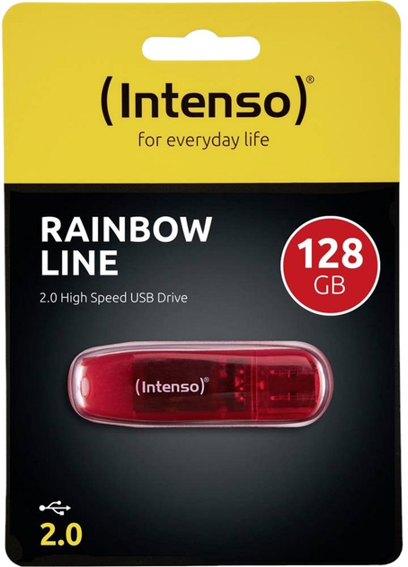 Pendrive Intenso Rainbow Line 128GB USB 2.0 Transparent-Red (4034303029976) - obraz 3