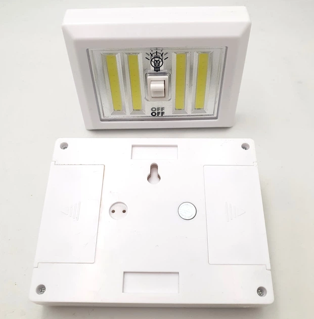 Светодиодный LED 4COB светильник ночник выключатель на батарейках 4хAAA 5W 4COB магнит липучки 12х9,5см UKC - изображение 2