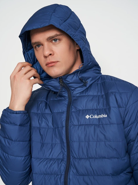 Куртка демисезонная с капюшоном мужская Columbia Omni-Heat Powder Lite Hooded Jacket 1693931-452 2XL Синяя (0193855556263_0990039859079) - изображение 4