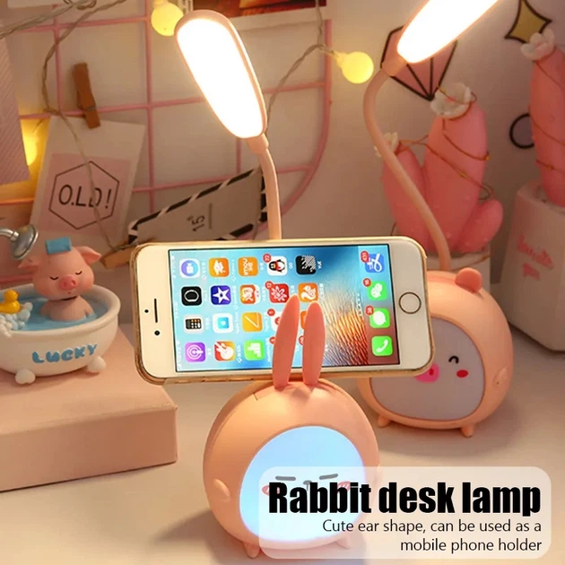 Світлодіодна LED лампа дитячий настільний світильник від Power Bank/USB на гнучкій стійці колір рожевий - изображение 3