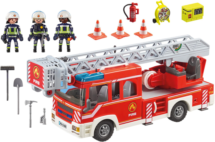 Zestaw do gry Playmobil City Action Wóz strażacki z drabiną (4008789094636) - obraz 2