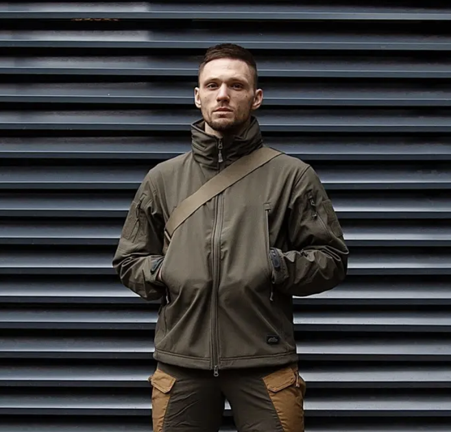 Куртка SoftShell Helikon-Tex Gunfighter SharkSkin Taiga Green XL - зображення 3