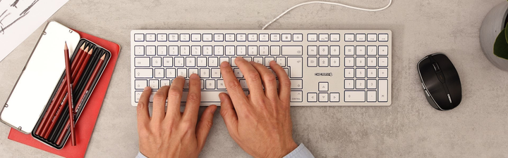 Клавіатура дротова Cherry KC 6000 Slim for Mac USB DEU Silver (JK-1600DE-1) - зображення 3