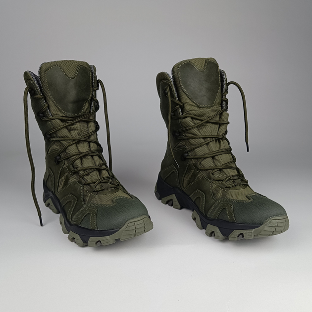 Зимові шкіряні берці Oksy Tactical на мембрані GORE-TEX черевики Olive розмір 41 - зображення 1