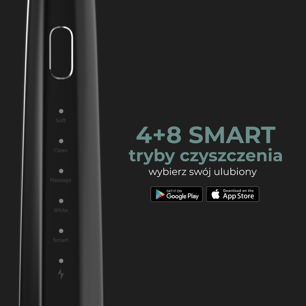 Szczoteczka soniczna AENO DB2S, 46000 obrotów/minuta,Czarna, 3 końcówki - obraz 5