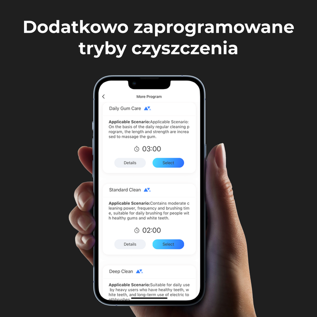 Szczoteczka soniczna AENO DB2S, 46000 obrotów/minuta,Czarna, 3 końcówki - obraz 6