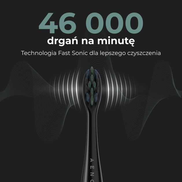 Szczoteczka soniczna AENO DB2S, 46000 obrotów/minuta,Czarna, 3 końcówki - obraz 8