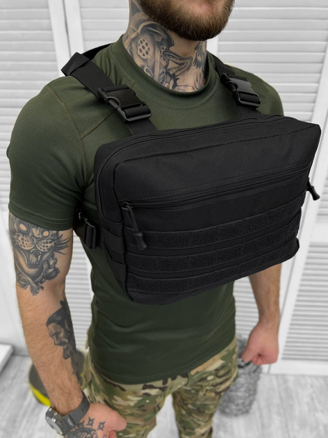 Тактична нагрудна сумка розвантажувальна Tactical Bag Black - зображення 1
