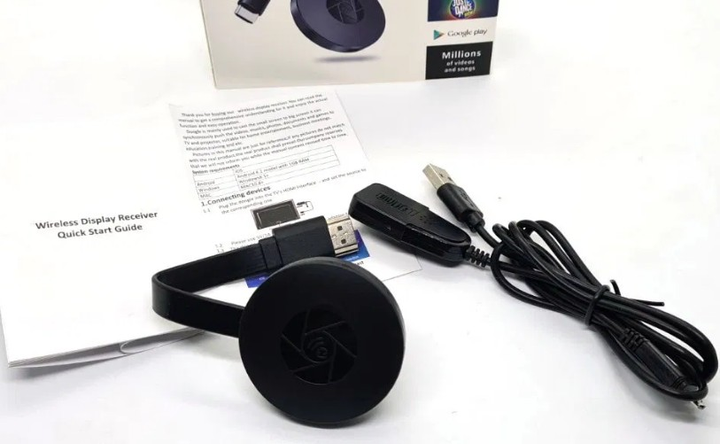 Медіаплеєр-мультимедійний WiFi адаптер Chromecast (Miracast Миракаст ...