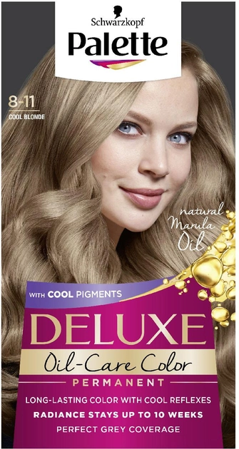 Trwała farba do włosów Palette Deluxe Oil-Care Color z mikroolejkami 8-11 Cool Blonde (9000101714579) - obraz 1