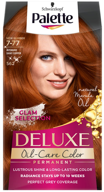 Trwała farba do włosów Palette Deluxe Oil-Care Color z mikroolejkami 562 (7-77) Intensive Shiny Copper (9000100823555) - obraz 1