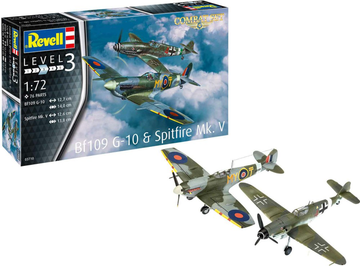 Набір Revell BF109G-10 і Spitfire MK.V з фанери (4009803037103) - зображення 1