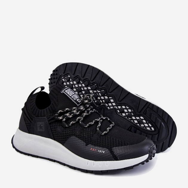 Sneakersy męskie z siatki na platformie do kostki wsuwane Big Star KK174015 41 Czarne (5900714534998) - obraz 4