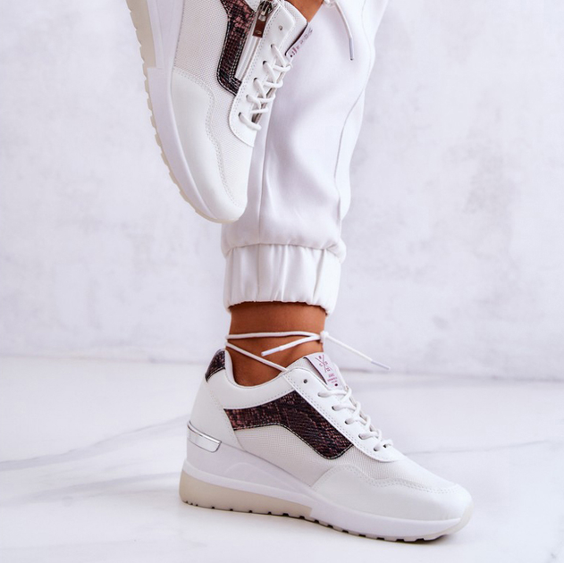 Sneakersy damskie na koturnie Cross Jeans JJ2R4028C 38 Białe (8697319245073) - obraz 4