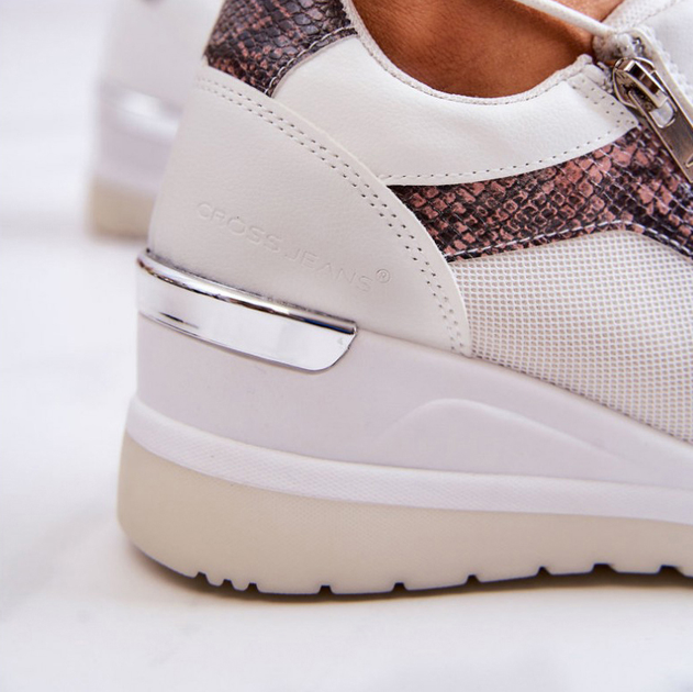 Sneakersy damskie na koturnie Cross Jeans JJ2R4028C 38 Białe (8697319245073) - obraz 7