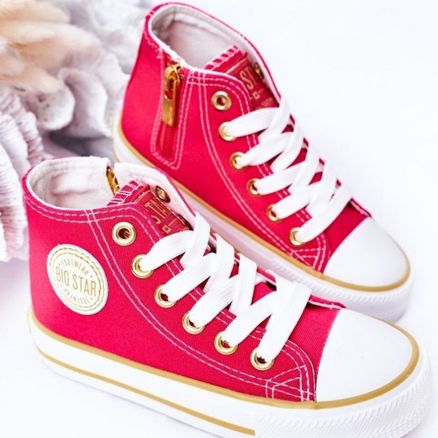 Trampki dziecięce dla dziewczynki wysokie Big Star HH374137 33 Różowe (5900714340759) - obraz 4