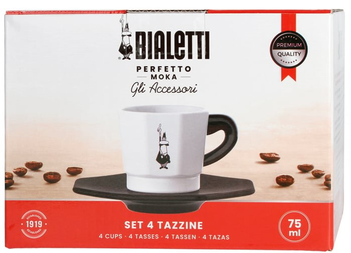 Zestaw Bialetti 4 filiżanki z czarnymi spodkami (8002617032988) - obraz 2