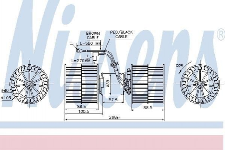 Вентилятор печки NISSENS 87071 Ford Sierra 1015486, 1644040, 6684269 - изображение 1