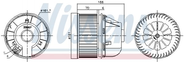 Вентилятор печки NISSENS 87490 Ford Focus, Kuga, C-Max, Transit, Connect 1696010, AV6N18456CA - изображение 1