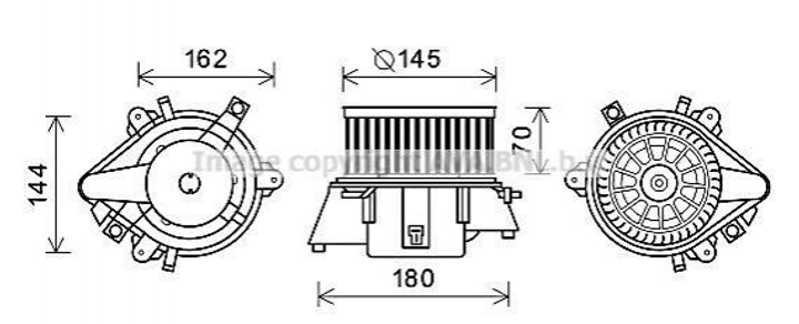 Вентилятор пічки AVA COOLING FT8438 Fiat Doblo, Punto 46723716, 46722956, 71735484 - зображення 1