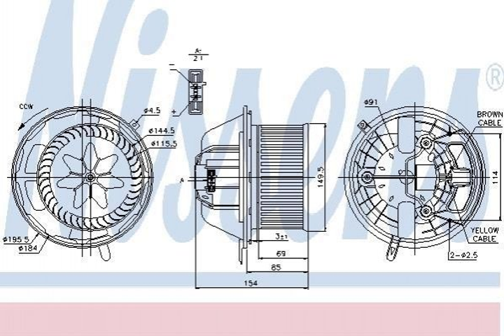 Вентилятор печки NISSENS 87062 BMW 3 Series, X3, X4, 1 Series, X1 64116933663, 64119144200, 64119227670 - изображение 1