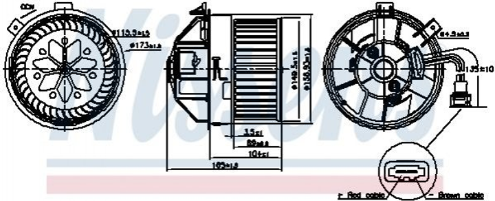 Вентилятор печки NISSENS 87704 77365569 - изображение 1