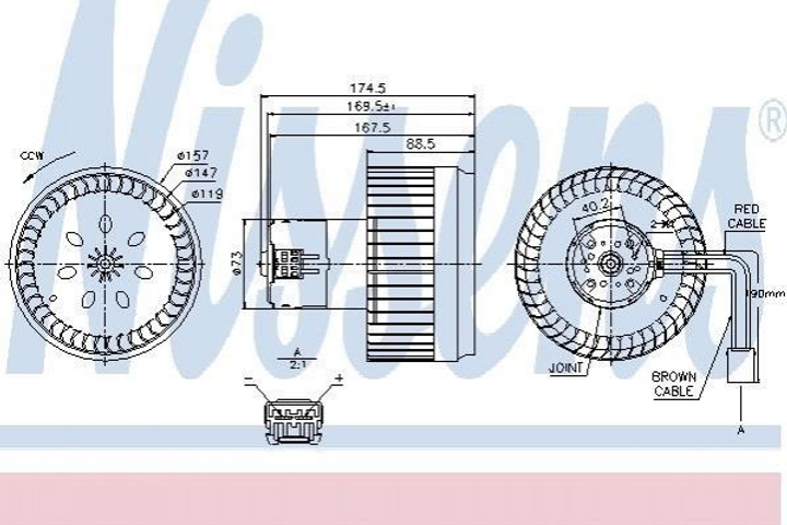 Вентилятор печки NISSENS 87123 Volvo S80, V70, XC90, S60, XC70 30715483, 31320392, 8665191 - изображение 1