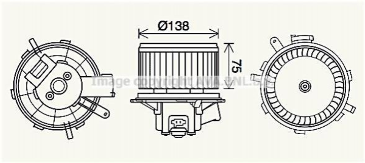 Вентилятор для печі AVA COOLING PE8406 Fiat Ducato; Peugeot Boxer; Citroen Jumper 6441Y1, 77364090 - зображення 1