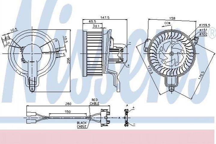 Вентилятор печки NISSENS 87048 Peugeot 306, Partner; Citroen Berlingo 644195 - изображение 1