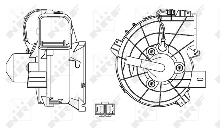 Вентилятор печки NRF 34153 Opel CORSA, Combo 1845202, 90535114 - изображение 2