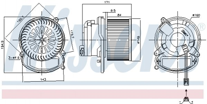 Вентилятор печки NISSENS 87504 Renault Megane 272103243R - изображение 1