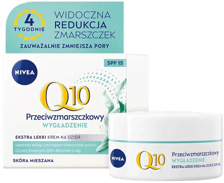 Krem do twarzy Nivea Q10 Plus wygładzenie przeciwzmarszczkowy SPF15 50 ml (5900017083346) - obraz 1