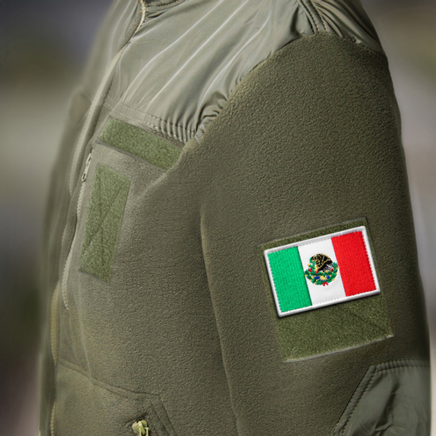 Набор шевронов 2 шт нашивка с липучкой Флаг Мексики 5х8 см, вышитый патч - изображение 2