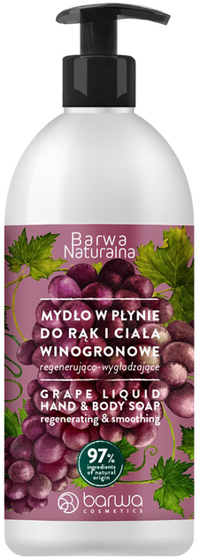 Mydło Barwa Naturalna winogronowe w płynie regenerujące 500 ml (5902305008345) - obraz 1