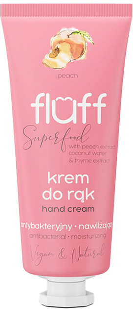 Крем для рук Fluff Superfood Hand Cream антибактеріальний Персик 50 мл (5902539713084) - зображення 1