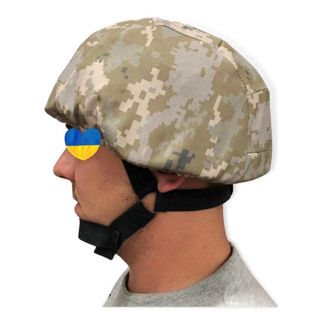 Баллистический армейский шлем пехотный, военная пуленепробиваемая армейская каска универсальная, с защитой ушей, класс уровня NIJ IIIA (отечественный класс 1-А), с чехлом на каску типа пиксель - изображение 1