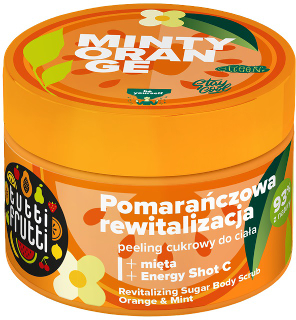 Скраб для тіла Farmona Tutti Frutti відновлювальний цукор Апельсин і м'ята + Energy Shot C 300 г (5900117976364) - зображення 1