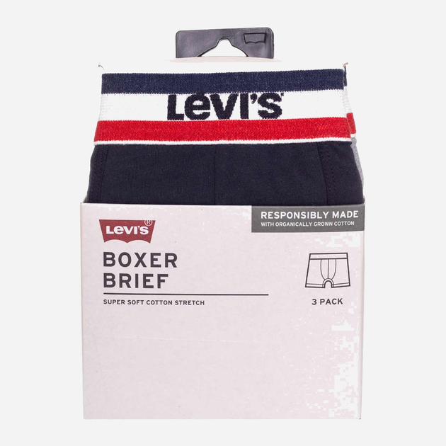 Zestaw majtek męskich typu bokserki Levi's 100002870-004 L 3 szt Czarny/Szary (8720245095600) - obraz 6
