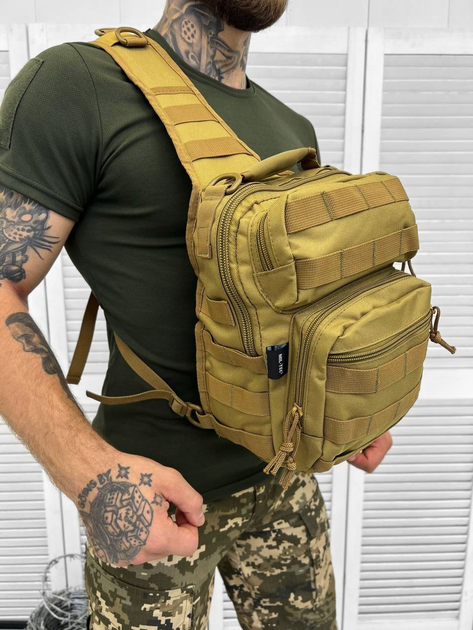 Тактичний рюкзак сумка через плече Tactical bag Coyote - зображення 1