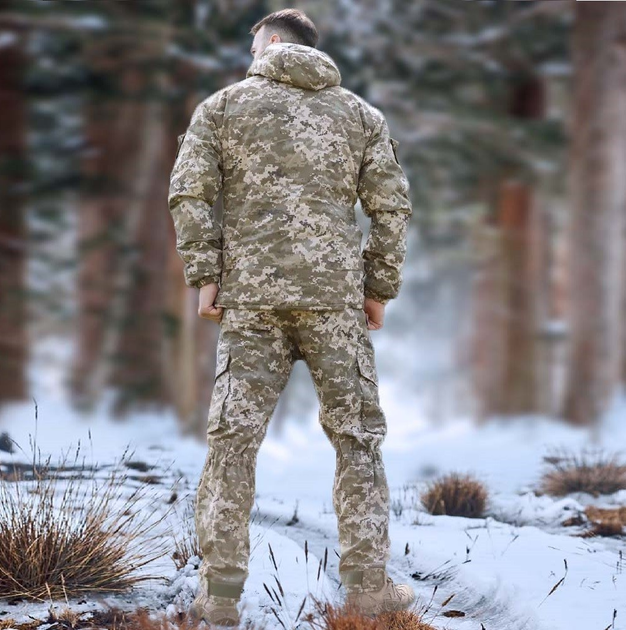 Зимний мужской костюм Рип-Стоп -20°C Утепленный бушлат и брюки Пиксель 50 - изображение 2