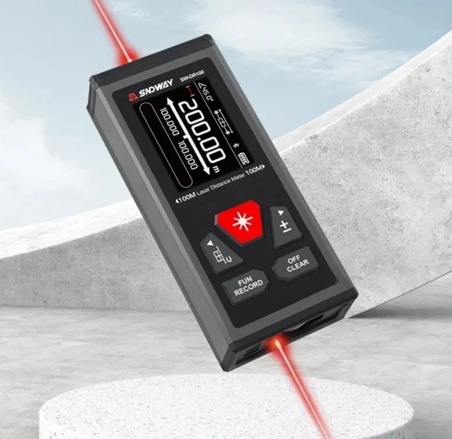 Мультифункциональный Лазерный Дальномер с двойным лазером SNDWAY SW-DR100 Диапазон 100 метров - Фото 2 Мультифункциональный Лазерный Дальномер с двойным лазером SNDWAY SW-DR100 Диапазон 100 метров - изображение 2