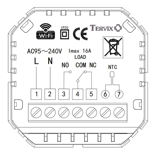 Термостат с ZigBee управлением Tervix Pro Line для водяного ...