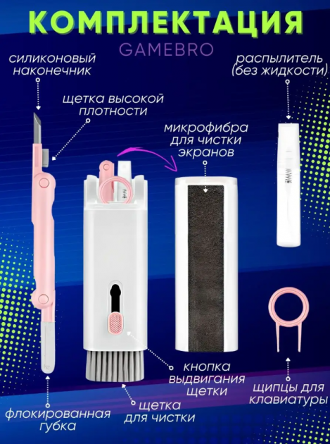 Многофункциональная щетка Cleaner Brush для чистки гаджетов, смартфона, наушников, клавиатуры (CB1) - изображение 3