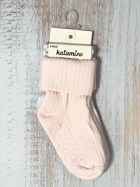 Дитячі шкарпетки Katamino Baby колір рожевий, білий, вік 18-24 м, розмір 22-23, 2 пари ( К44109) - Фото 1 Дитячі шкарпетки Katamino Baby колір рожевий, білий, вік 18-24 м, розмір 22-23, 2 пари ( К44109) - зображення 1
