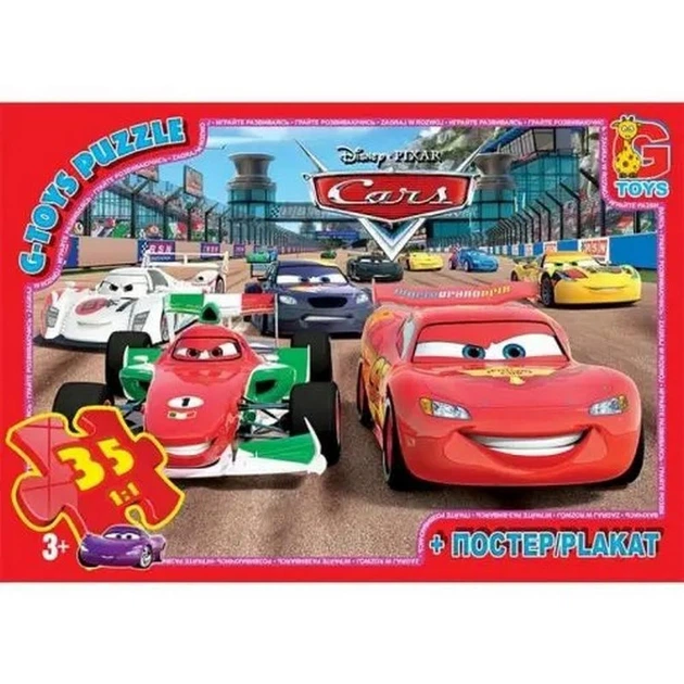 Пазли дитячі "Тачки" G-Toys Z10215 35 елементів - Фото 1 Пазли дитячі "Тачки" G-Toys Z10215 35 елементів - зображення 1