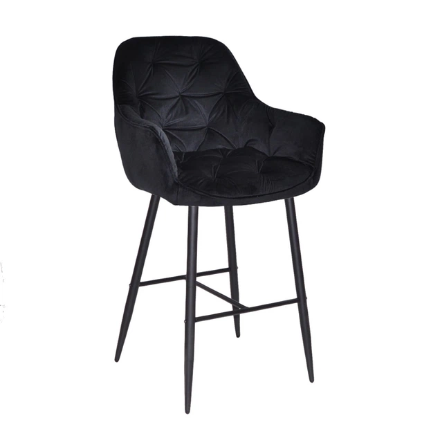 Кресло барное мягкое с подлокотниками на черных ножках Onder Mebli CHIC черный PH - 606 BAR 75-BK - Фото 1 Кресло барное мягкое с подлокотниками на черных ножках Onder Mebli CHIC черный PH - 606 BAR 75-BK - изображение 1