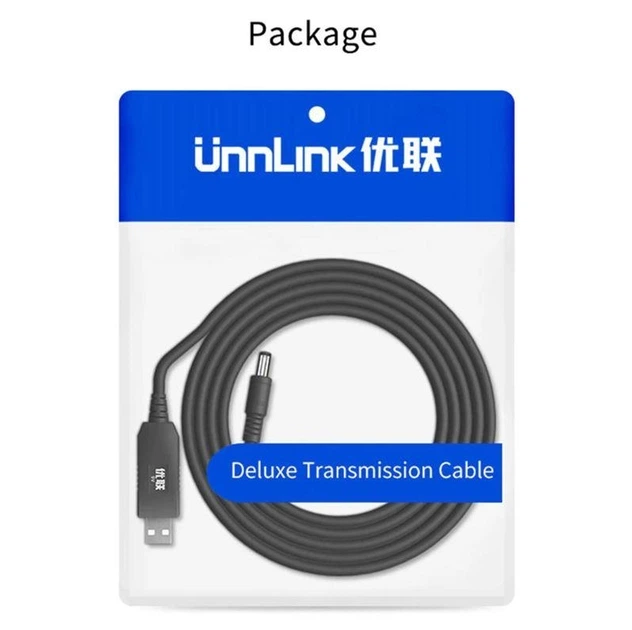 Кабель питания UnnLink USB 2.0 to DC 5.5x2.1 mm 12V 1A для Wi-Fi роутера 1M Black (YM1385) - изображение 7