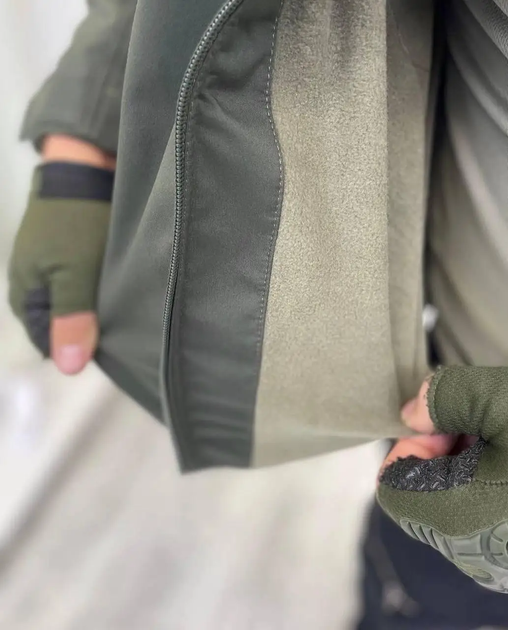 Армійська куртка Combat тканина soft-shell на флісі Оливковий L (Kali) - зображення 4